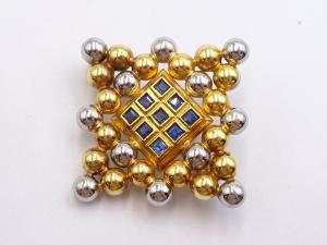 Pt850/K18 サファイア 0.51ct ブローチ 6.6g